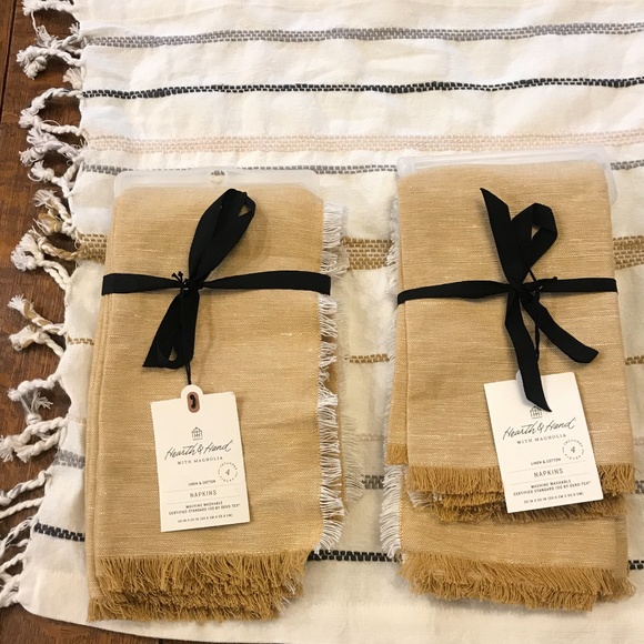 Hearth & Hand Magnolia Other - Hearth & Hand Magnolia Gold Linen Blend Napkins